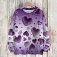 thumbnail image 2 of Nokdvo Womens Sweat Shirts Plus Size Valentine's Day Love Print Crew Nneck Tops Fall Winter Casual Knit Loose Pullover Sweatshirts,Purple XL, 2 of 4
