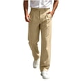 thumbnail image 3 of Horkkom Work Pants for Men Button Zipper Solid Color Dress Pants Casual Business Golf Pants with Pockets S, 3 of 9