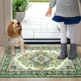 thumbnail image 2 of Wondo 2x3 Feet Indoor/Outdoor Door Mat - Machine Washable Non-Slip Low Pile Rug, Vintage Green Entrance Carpet for Entryway Porch Bathroom Kitchen Bedroom Laundry, 2 of 8