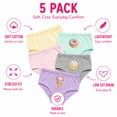 thumbnail image 5 of Princess Rose Toddler Girls Underwear Soft Cotton Brief Panties with Lace 5 Pack, 5 of 6