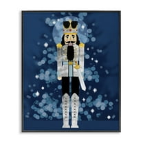 Stupell Industries Seasonal Modern Nutcracker Holiday Painting Black Framed Art Print Wall Art, 11 x 14