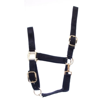 Average Weaver 1-1/2 Nylon Draft Horse Halter W/ Brass Hardware Black