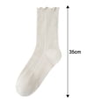 thumbnail image 5 of Eoperou 1 Pair Women Summer Socks Mid-tube Thin Shirring Lace Anti-slip Cooling Solid Color High Elasticity Sweat Absorption Adult Home Yoga Socks Piled Socks, 5 of 8
