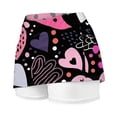 thumbnail image 5 of CPNG Girl's Athletic Skorts Sporty Skirts with Shorts Little Girl Casual Heart Print High Waisted Stretchy Skort, 5 of 7