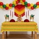 thumbnail image 4 of Mantel de plástico con temática de carnaval de 108 x 54 pulgadas. Un mantel rectangular festivo adecuado para la decoración de la mesa del comedor y suministros para fiestas. Decoraciones navideñas, d, 4 of 6