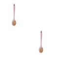 thumbnail image 1 of Moyic Cepillo de baño de paja de trigo colgante antideslizante de mano mango largo centro de baño ergonómico ducha depurador de espalda Rosa 2piezas, 1 of 6