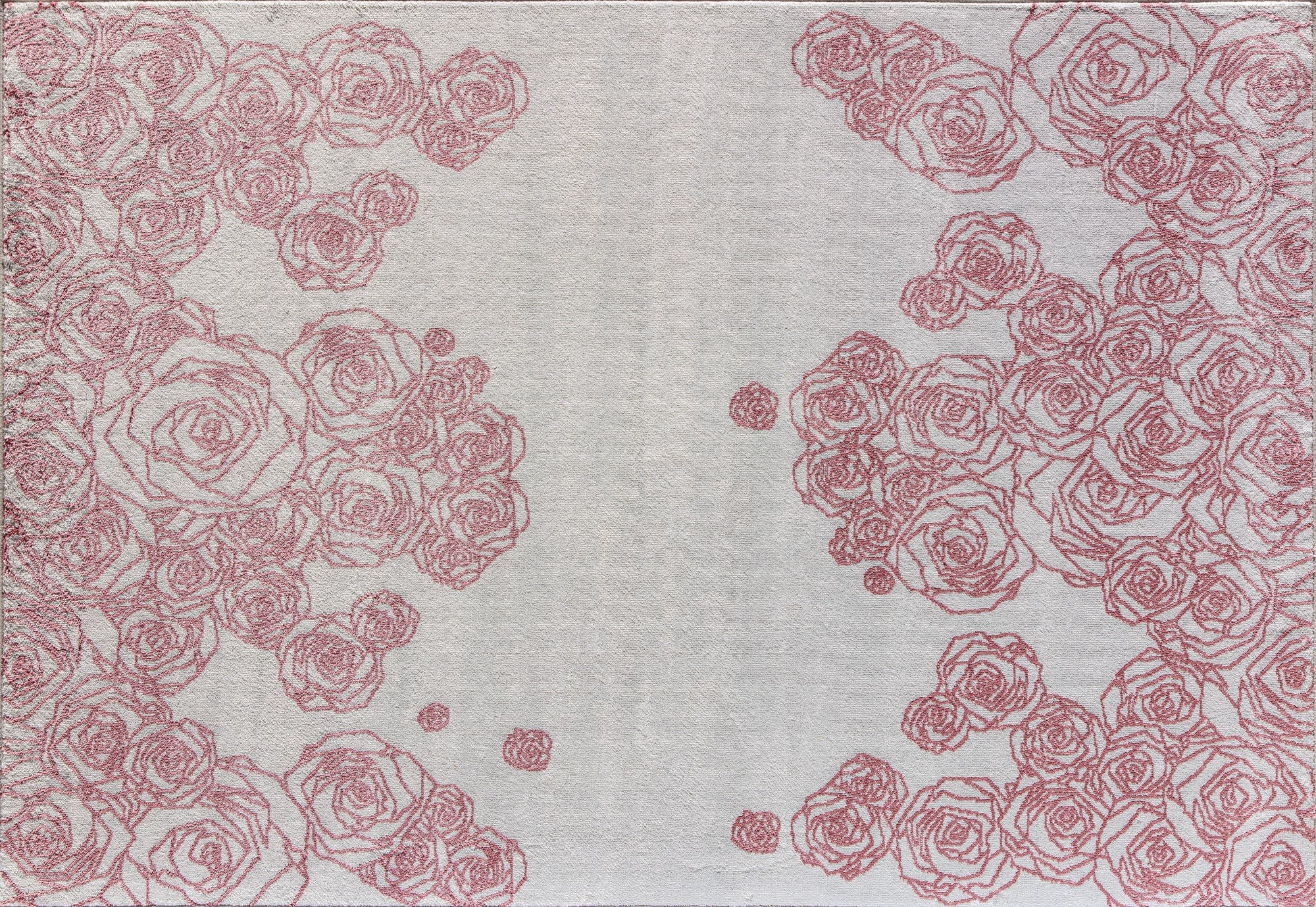 Elizabeth Sutton VE30C Spring Beauty Floral Transitional White Area Rug, 2'0" x 4'0"