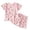 1-Pink416, variant on Byoo Girl Floral Print Homewear Outfit Set Short Sleeve Ruffle Trim Top Shorts Sleepwear Set Soft Comfy Cozy Loungewear