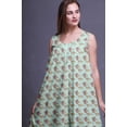 thumbnail image 4 of Bimba Pastel Mint8 Floral Leaves & Ranunculus Mid Calf Nightwear Ladies Cotton Printed Sleeveless Night Gown Maxi Dress X-Small, 4 of 6