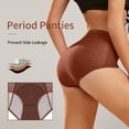 thumbnail image 2 of Alun Period High Waist Underwear for Women 3 Layer Leakproof Thin Breathable Panties for Menstrual Stretch Soft Comfortable Daily Wear Brown L, 2 of 5