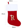 thumbnail image 2 of JUSTUP Christmas Alphabet Stockings Soft Plush Monogram Xmas Rustic Personalized Stocking Embroidered Decoration for Decor （Letter S）, 2 of 4