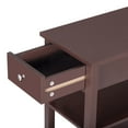 HomGarden 3 Tier Small End Table, Narrow Rectangle Sofa Side Table W/Drawer, Espresso