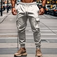 thumbnail image 5 of Fleece Cargo Sweatpants for Men Heavyweight Winter Casual Joggers Drawstring Elastic Waist Sweat Pants with Pockets, 5 of 5