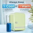 thumbnail image 3 of 4L/6 Cans Mini Fridge without Freezer,Portable Compact Refrigerator for Makeup Skin Care,Cooler and Warmer 2 Mode for Bedroom,Car,Office Dorm,Small Cooler for Drink/Cosmetics/Beverage/Wine - Green, 3 of 7