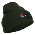 thumbnail image 4 of Australia AUS Flag Embroidered Long Beanie - Olive OSFM, 4 of 5