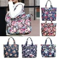 thumbnail image 2 of Argulvti Women Large Shoulder Bag Floral Printed Shopping School Zip Canvas Satchel Tote, 2 of 5
