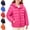 Blue, variant on Girls Hooded Quilted Puffer Jacket Long Sleeve Full Zip Winter Warm Thick Coat with Pockets Orange Size 12
