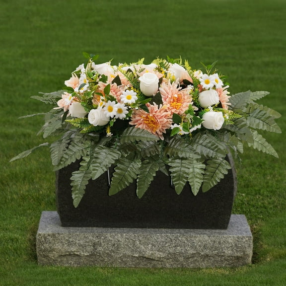 Artificial Grave Flowers, Outdoor Grave Decorations, Artificial Realistic Flowers for Headstone