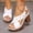 White, variant on Eltusu Women Heeled Sandals, Open Toe High Heels No Slip Adjustable Dress Sandals Shoes Black Size 9