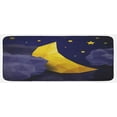 thumbnail image 1 of Geometric Kitchen Mat, Triangle Effect Graphic Night Sky New Moon Stars and Clouds Image, Plush Decorative Kitchen Mat with Non Slip Backing, 47" X 19", Navy Blue Yellow, by Ambesonne, 1 of 1