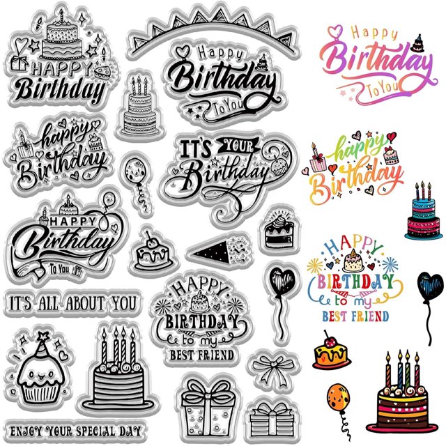 Sellos transparentes de Feliz Cumpleaños