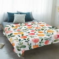 thumbnail image 4 of Summer Fruits Blanket Soft Cozy Warm Twin Blanket for Bed, Plush Fuzzy Flannel Fleece Blankets for Sofa, Orange Peach Green Botanical Spring Throw Blankets for Couch, Gifts for Men, 60"x80", 4 of 9