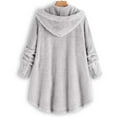 UoCefik Junior Women Fleece Jacket Oversized Hooded Coat Fuzzy Winter