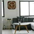 thumbnail image 4 of Reloj de pared moderno de 30 cm, de madera, silencioso, decorativo, con luz nocturna y pilas. MarrónNúmero clásico, 4 of 9