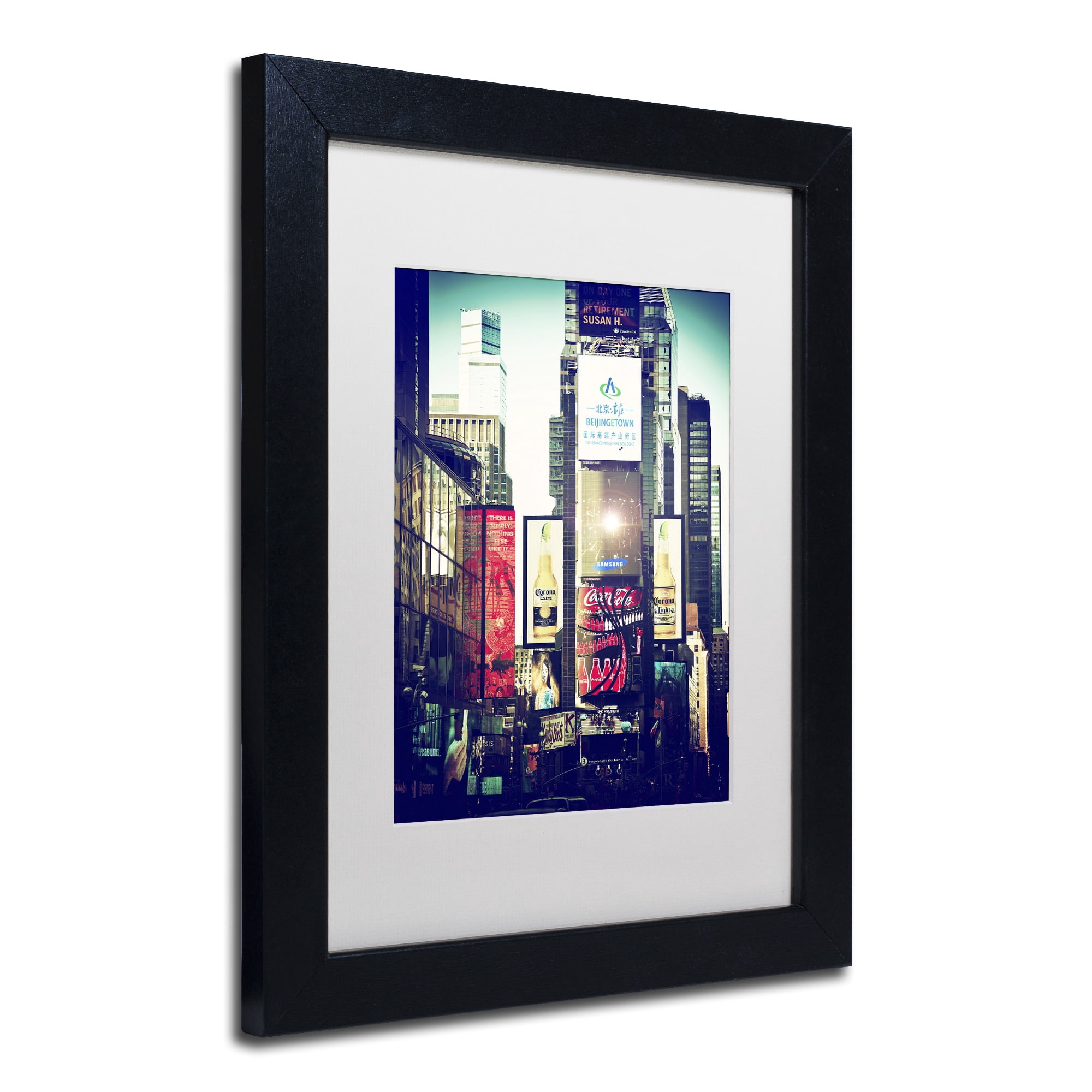 Trademark Fine Art "Times Square" Canvas Art by Philippe Hugonnard, White Matte, Black Frame