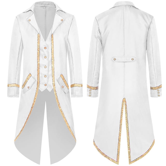 Men's Stylish Tailcoat Jacket Halloween Gothic Formal Coat for Daily Wear Stage Performance Slim Fit Elegant Design