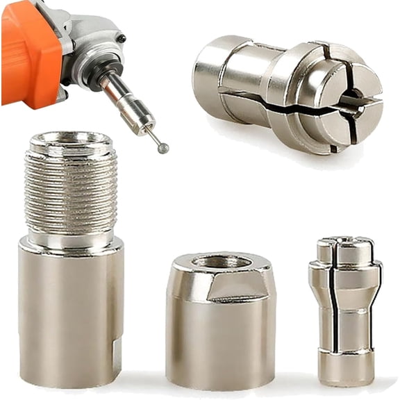 Angle Grinder Conversion Kit 3mm/6mm Dual Collet – Universal Straight Grinder Adapter For Carving & Polishing, 100-Tyle Angle Grinder Adapter for 5/8"‑11 Thread (3mm (1/8"))