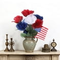 thumbnail image 5 of Patriotic Red White Blue Artificial Flower Bouquet 13.4" Floral Arrangement Indoor Outdoor Home Garden Porch Decor for 4th of July Memorial Day & Veterans Day, 5 of 7