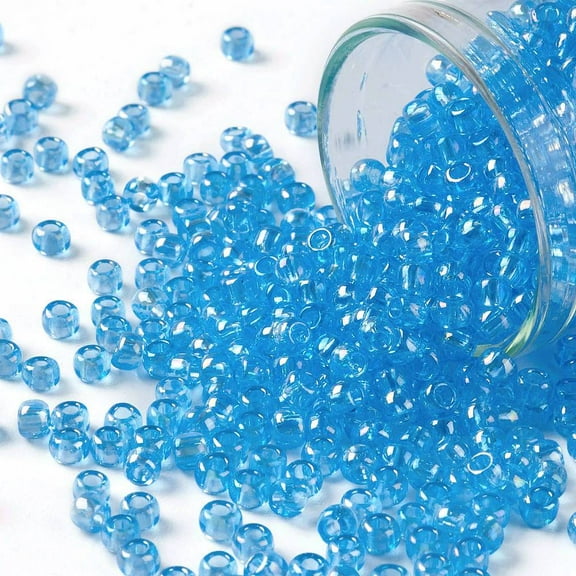TOHO Round Seed Beads Japanese Seed Beads (163) Transparent AB Aqua 8/0 3mm Hole: 1mm about 222pcs/10g