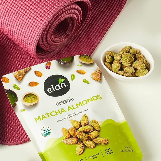 (Pack of 8), Elan Organic Matcha Almonds, 5.6 oz