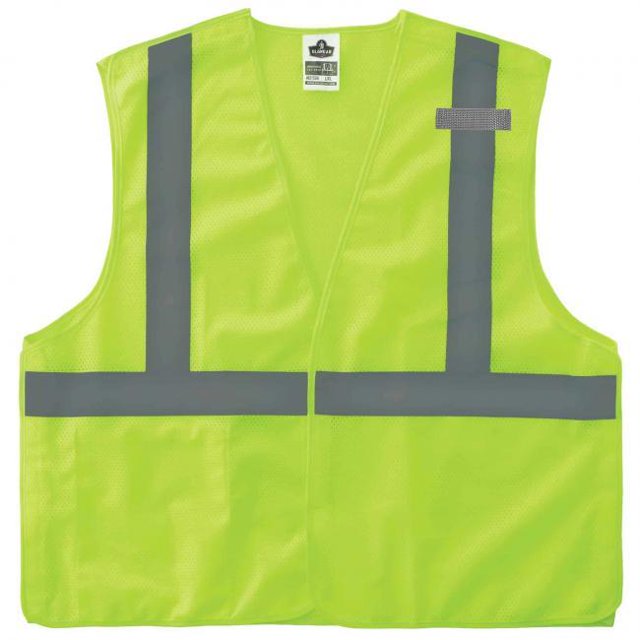 GloWear 21071 Type R Class 2 Econo Breakaway Mesh Vest, Lime - Extra Small