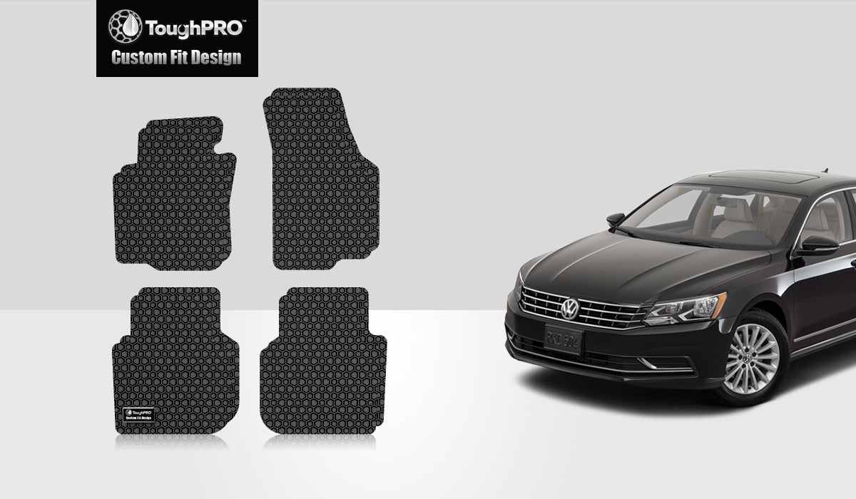 2015 on Tailored Fit Black Durable Carpet Floor Mats 4pc Mat Set for VW Passat 