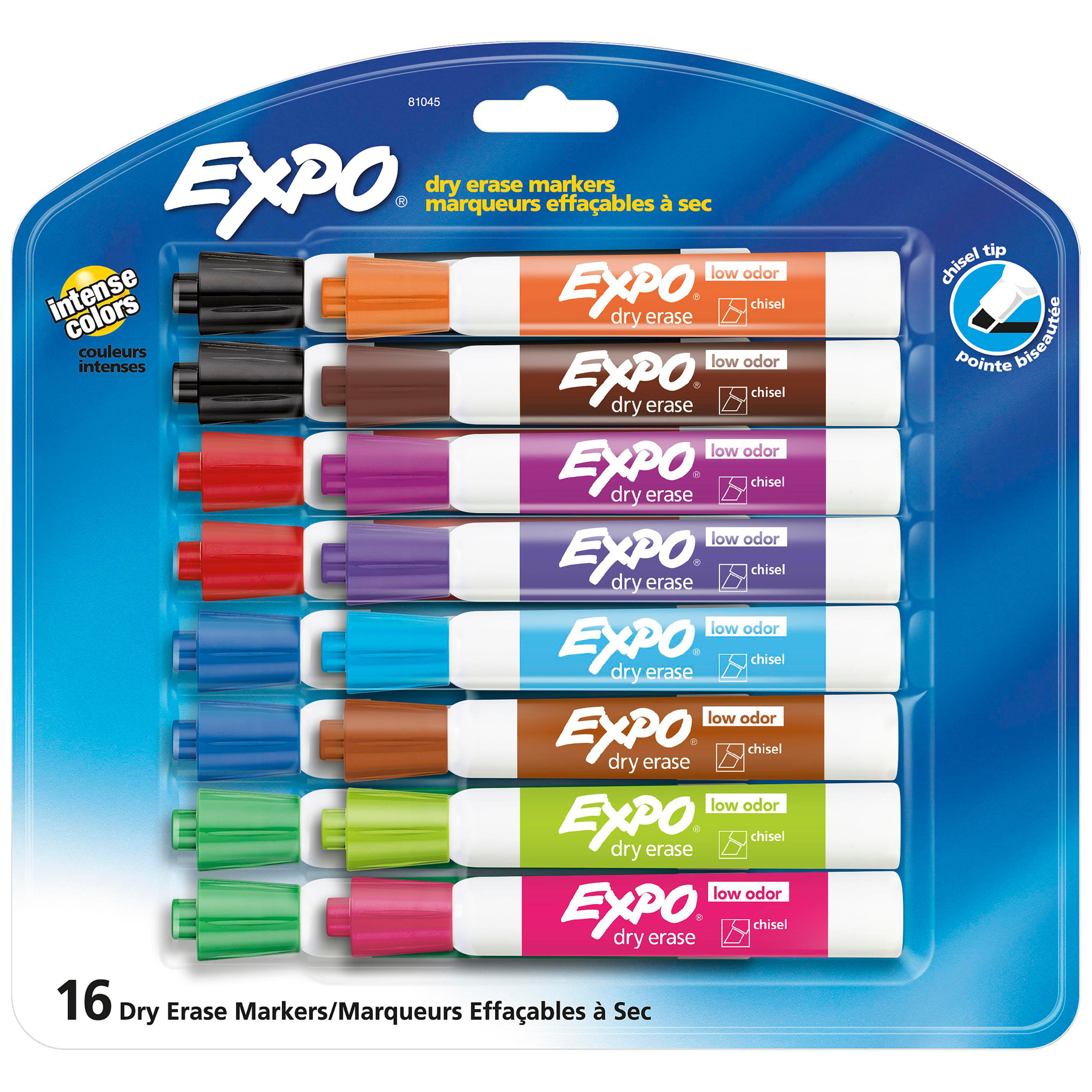 Paper Mate White Board Markers Pens Chisel Tip Low Odour Whiteboard 4 Colours 