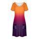 thumbnail image 4 of Vestido Corto de Verano Moda Gradiente Corto de Manga en V Cuello Vestido Casual, Poliéster Ligero de Verano, Lavado de Manos, 4 of 9