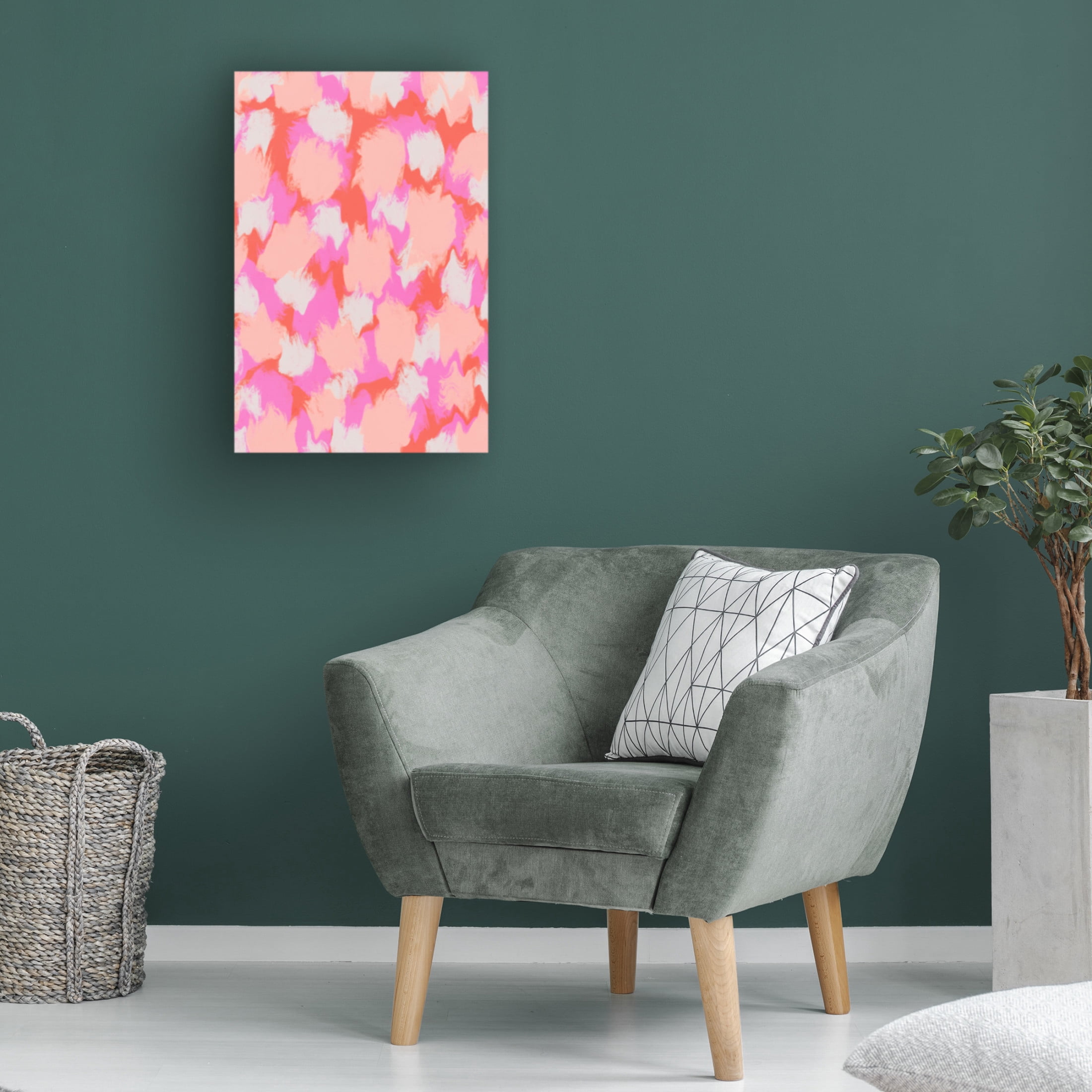 Canvas Wall Art - Treechild 'Pastel Pink And Orange Strokes' Wall Art for Living Room, Bedroom, or Office D?cor by Trademark Fine Art - 12 x 19 Inches