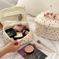 thumbnail image 5 of Stylish Quilted Makeup Bag for Women Portable Cosmetic Organizer Zippered Cloth Handbag Shaped Pouch, 5 of 5