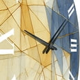 thumbnail image 3 of Designart "Minimalism in Blue and Gold II" Abstract Shapes Oversized Wall Clock, 3 of 5