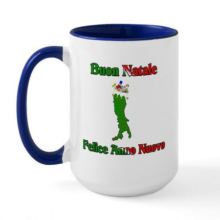 

CafePress - Buon Natale Felice Anno Nuovo (Merry Christmas And - 15 oz Ceramic Large Mug