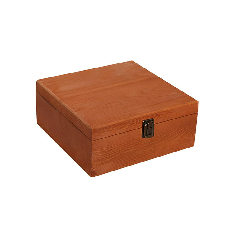 Unfinished Wooden Box Trinket Box Wooden Boxes for Crafts Wooden Storage  Box Container with Slide Lid Plain Wood Box for Home Cabinet Office