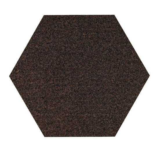 Indoor/Outdoor Area Rug with Rubber Marine Backing for Patio, Porch, Deck, Boat, Basement or Garage with Premium Bound Polyester Edges Chocolate 9' Hexagon