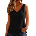 thumbnail image 2 of Tank Tops for Women Cotton Linen Lightweight V Neck Plain Casual Sleeveless Shirt Summer Outfits, 2 of 6