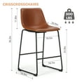 thumbnail image 4 of CRISSCROSSCHAIRS Counter Height Bar Stools Set of 2, Modern Faux Leather Barstools with Back, Metal Legs, 26 inch Seat Height, 4 of 8