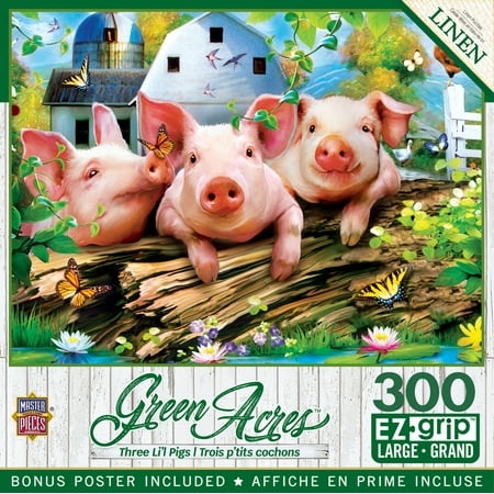 UPC: 0705988318177 | MasterPieces 300 Piece EZ Grip Jigsaw Puzzle – Three Lil Pigs – 18 x24