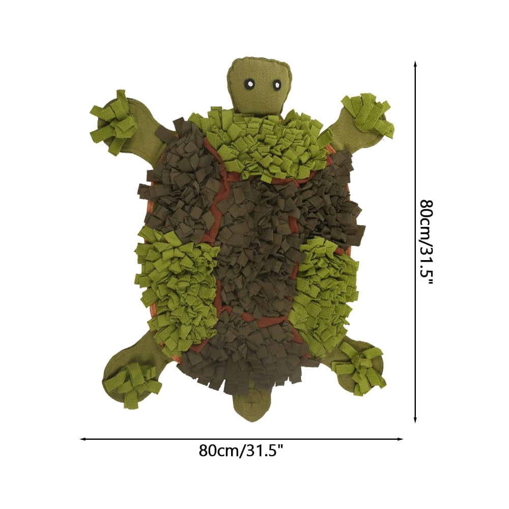 Dogs Snuffle Mat, 31.5×31.5Inch Turtle-Shaped Pet Sniffing Feeding Mat, Non-Slip Interactive Feeding Mats for Large Breeds