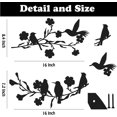 thumbnail image 2 of 2 piezas de pájaros de Metal decoración de arte de la pared en rama pájaros de Metal silueta escultura de pared hojas negras flores decoración de pared y decoración de pared de Metal, 2 of 4