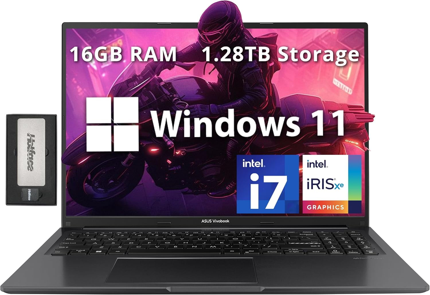 ASUS VivoBook 16 Laptop, AMD Ryzen 7, 16GB RAM, 1TB SSD, AMD